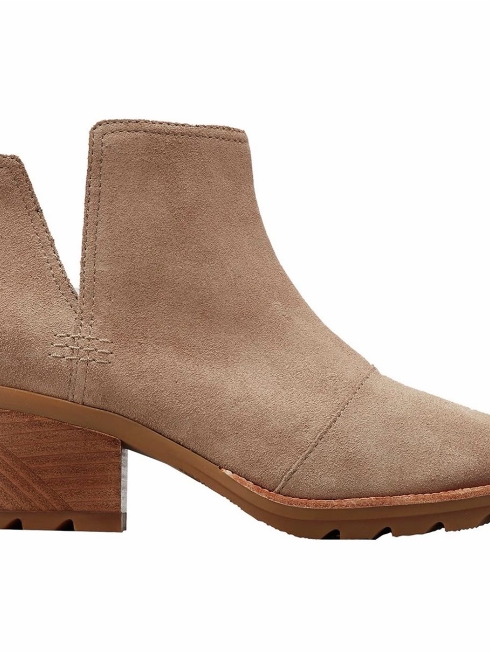 Sorel | Cate Cut Out Boot | Taupe Suede Cutout Ankle Bootie | 8